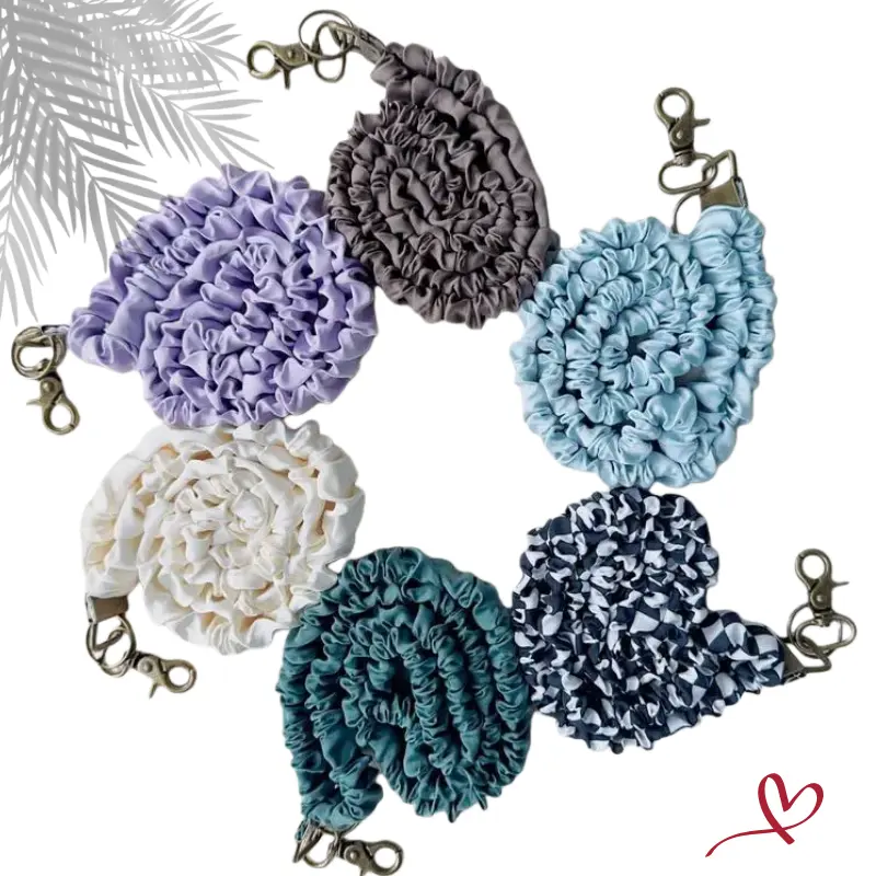 Women's Cute Scrunchie Teacher Lanyard - ID Card, Key & Badge Holder Accessory, Long Neck Strap, Fashionable & Functional, Multiple Colors (Office Identification Badge Supply)