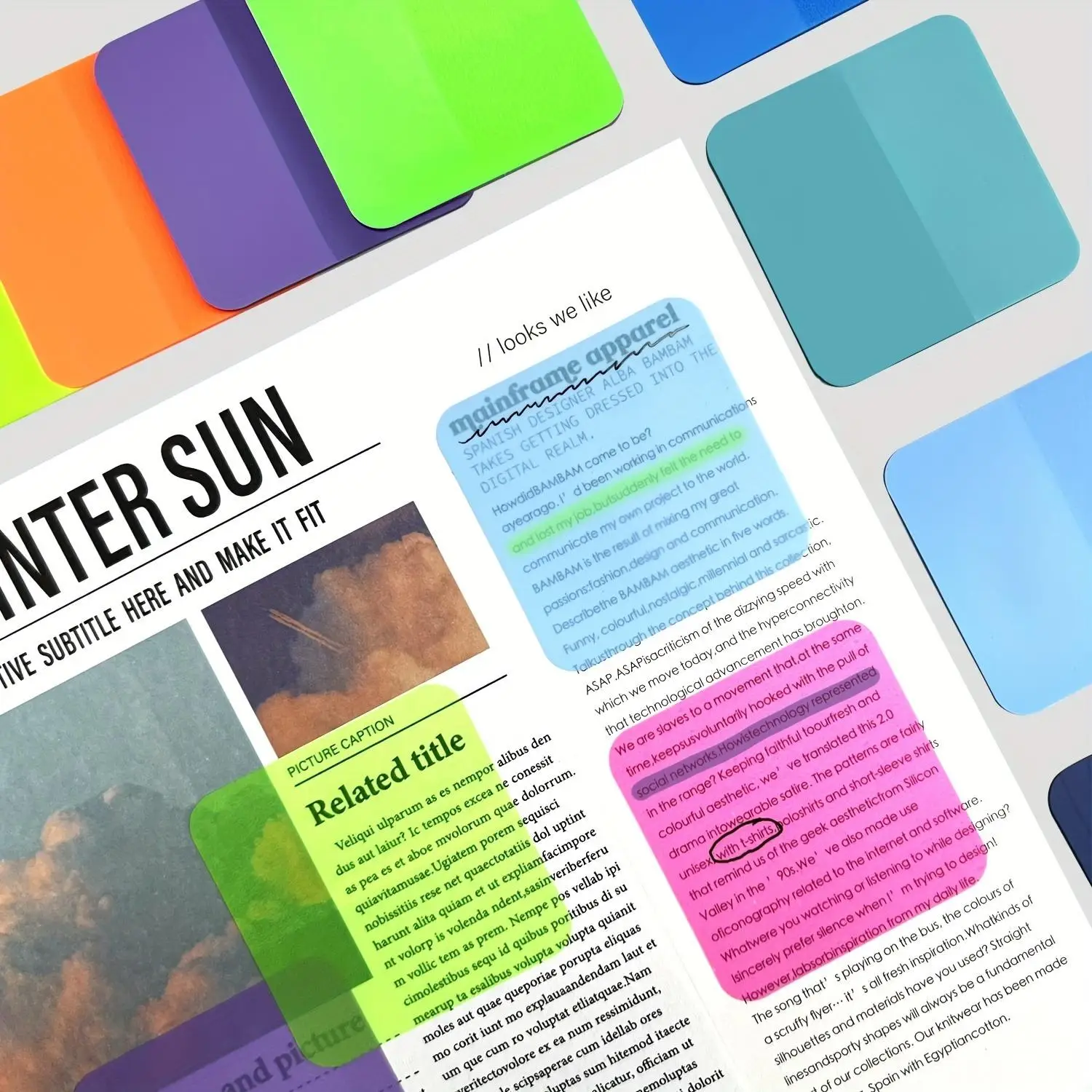 Multicolor Transparent Sticky Note, 8 Packs Square Waterproof Self-adhesive Note Pad, Translucent Post-it Note Stickers for School Office Supplies