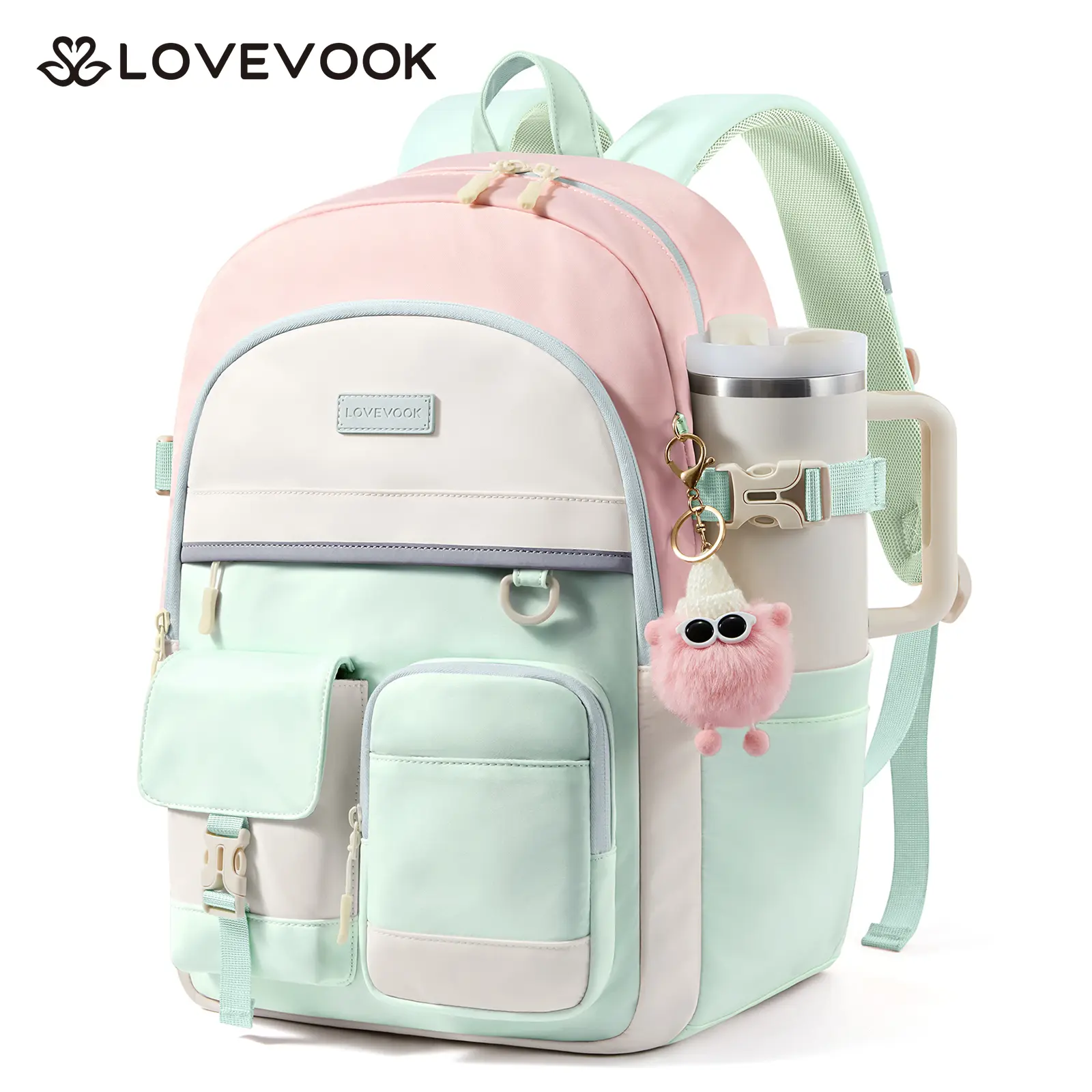 Light Green-Pink-Beige