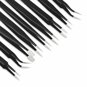 10pc ESD Tweezers Precision Set Stainless Steel For Electronics & Jewelry Repair
