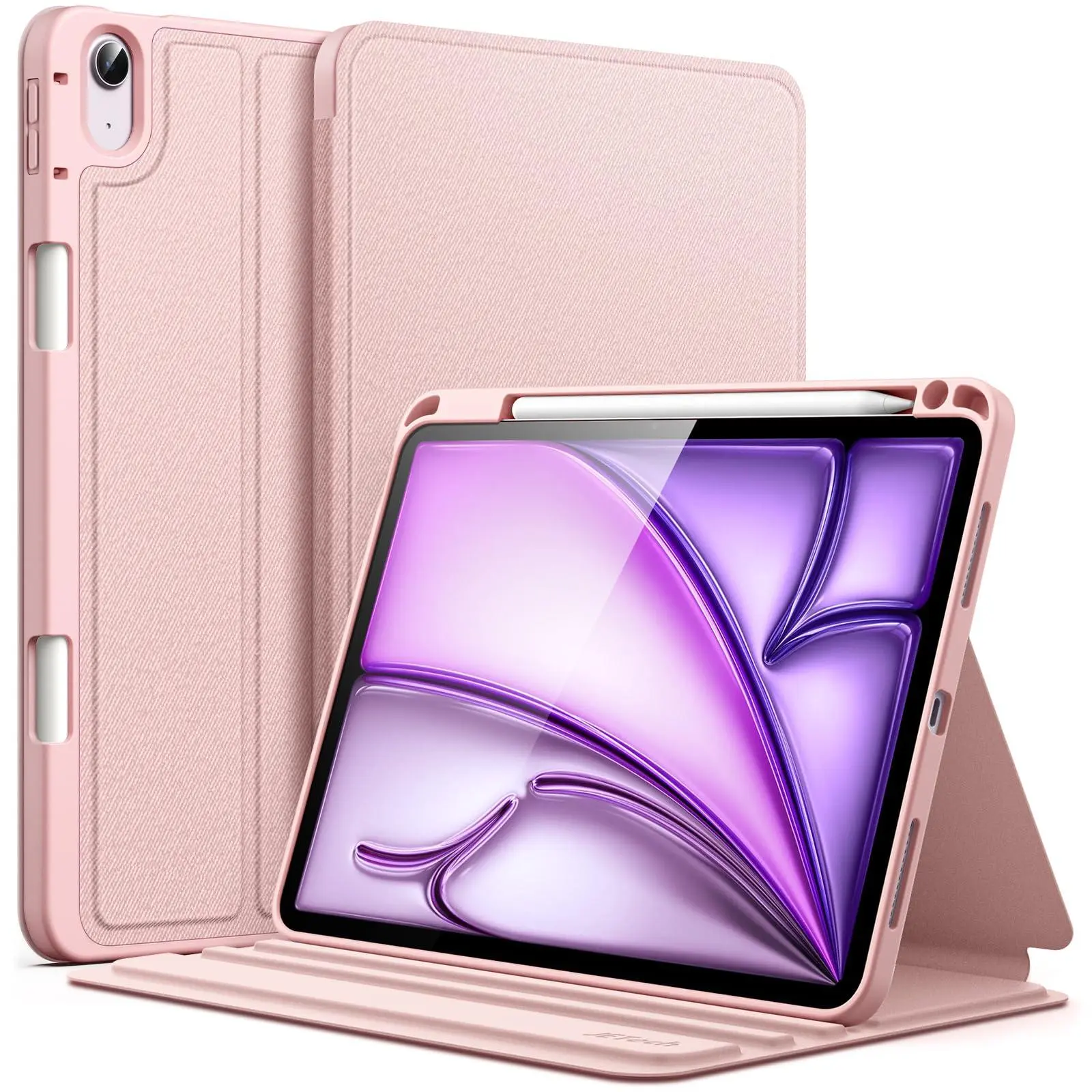 JETech PU Leather Protective Tablet Case - Slim Profile Folio Stand Cover with Pencil Holder, Multi-Angle Viewing, Wide Cutouts for 11-in iPad Air M4/M3/M2 (2026/2025/2024) & 10.9-in iPad 5th/4th Gen (2022/2020)