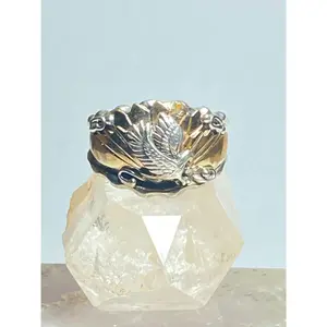 Eagle ring size 13.25 Navajo sterling silver detailed with a different metal.