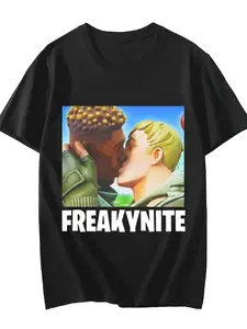 FREAKYNITE live! Fortnite character interactive T-shirt, funny and eye-catching! Fun Superman Single Item Top