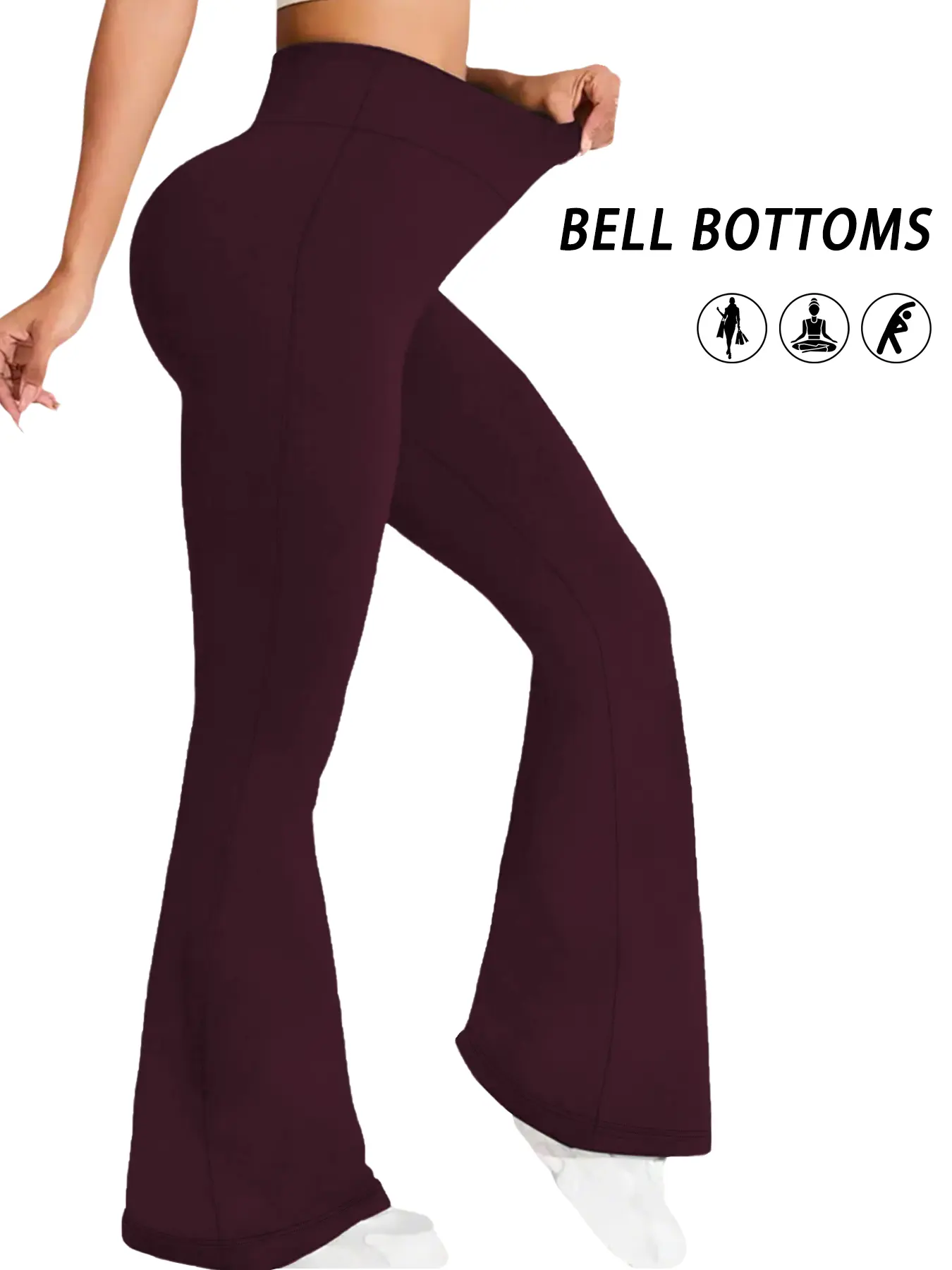 Women's High Waist Flare Pants, Soft Tummy Control Bell Bottoms, No-See-Through Workout & Yoga Leggings, Athletic Wear, Fitness Yoga Pants, Stretchy Workout Leggings, All Season Activewear, Activewear for Fitness