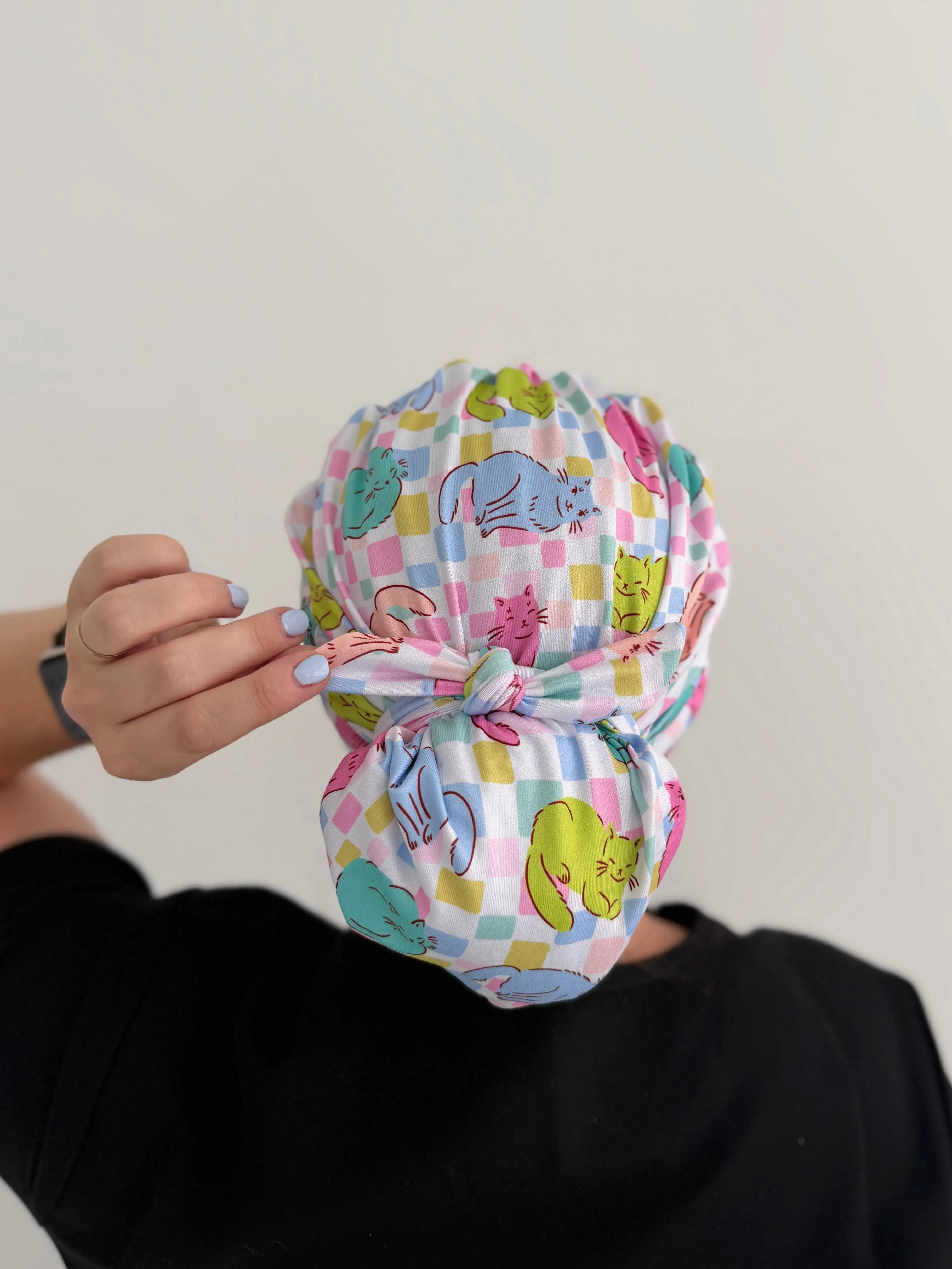 CloudCaps Scrub Cap | Checkered Cats