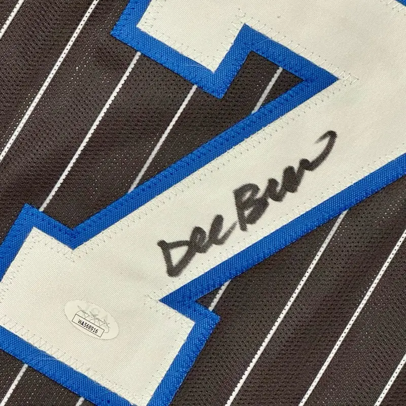 Dee Brown #7 Orlando Magic Autographed Black Pinstripe Basketball Jersey JSA Witnessed COA Authentic Signed Sports Memorabilia