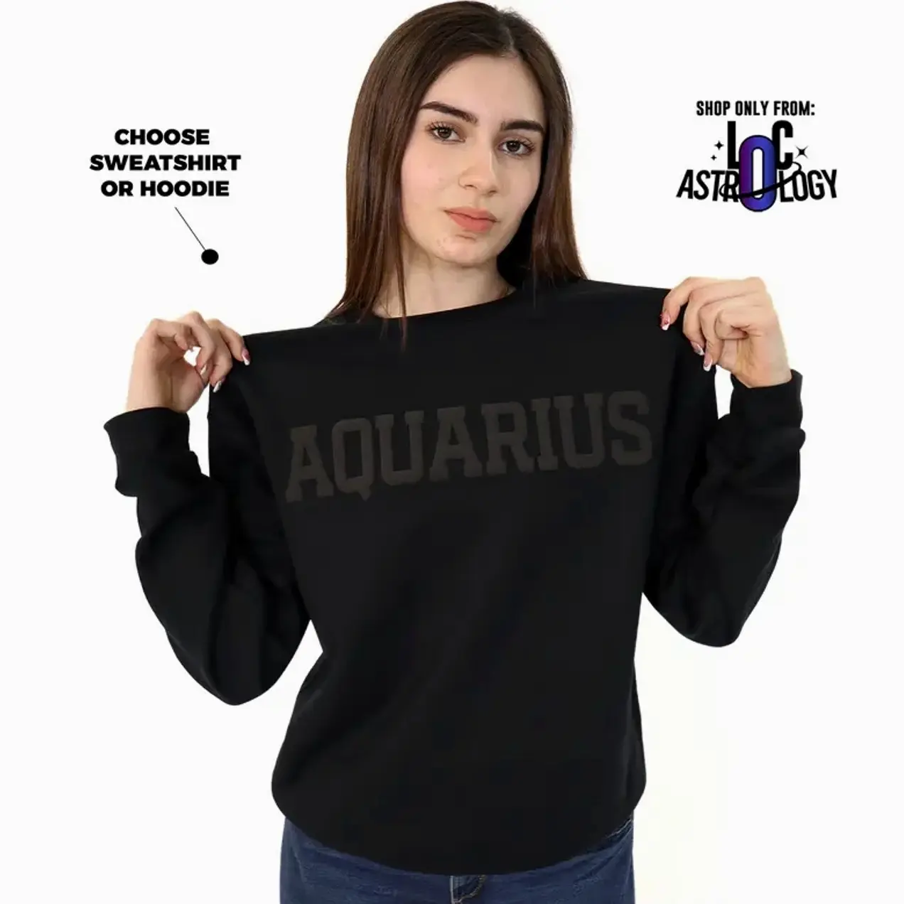 Black Zodiac Puff Print Top Unisex, Choose Sweatshirt, Hoodie,t-shirt Astrology Apparel