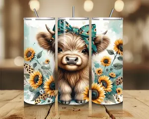 Sunflower Highland Cow