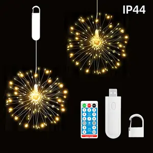 Firework Lights, 240LEDS/480 LEDs USB Powered Hanging FireworkLights with 8 Modes, Remote Control, Wire Hanging Firework Lights for Garden Yard Tree Decor, Christmas Decor