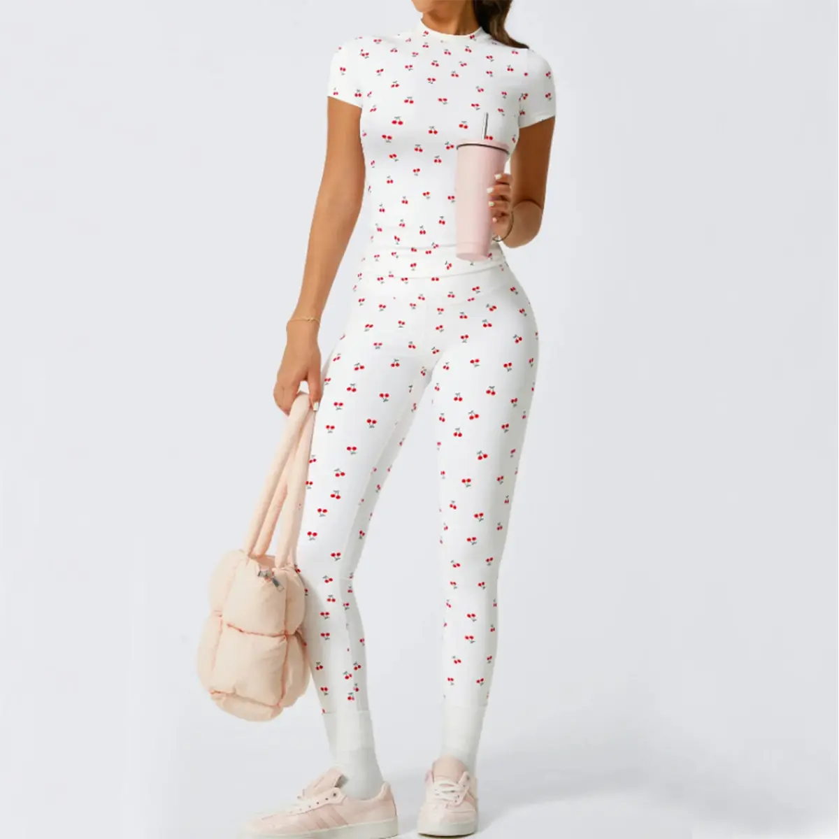 Cherry Print [Short Sleeve + Long Pants]