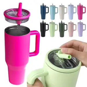 40oz Water Bottle with Straw & Handle, 1 Count Leak Proof Insulated Water Bottle, Portable Drinking Cup for Home Office Car Outdoor, Drinkware, Insulated Tumbler