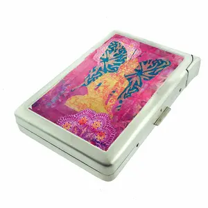 Serene Butterfly Metal Wallet case with Built in Lighter