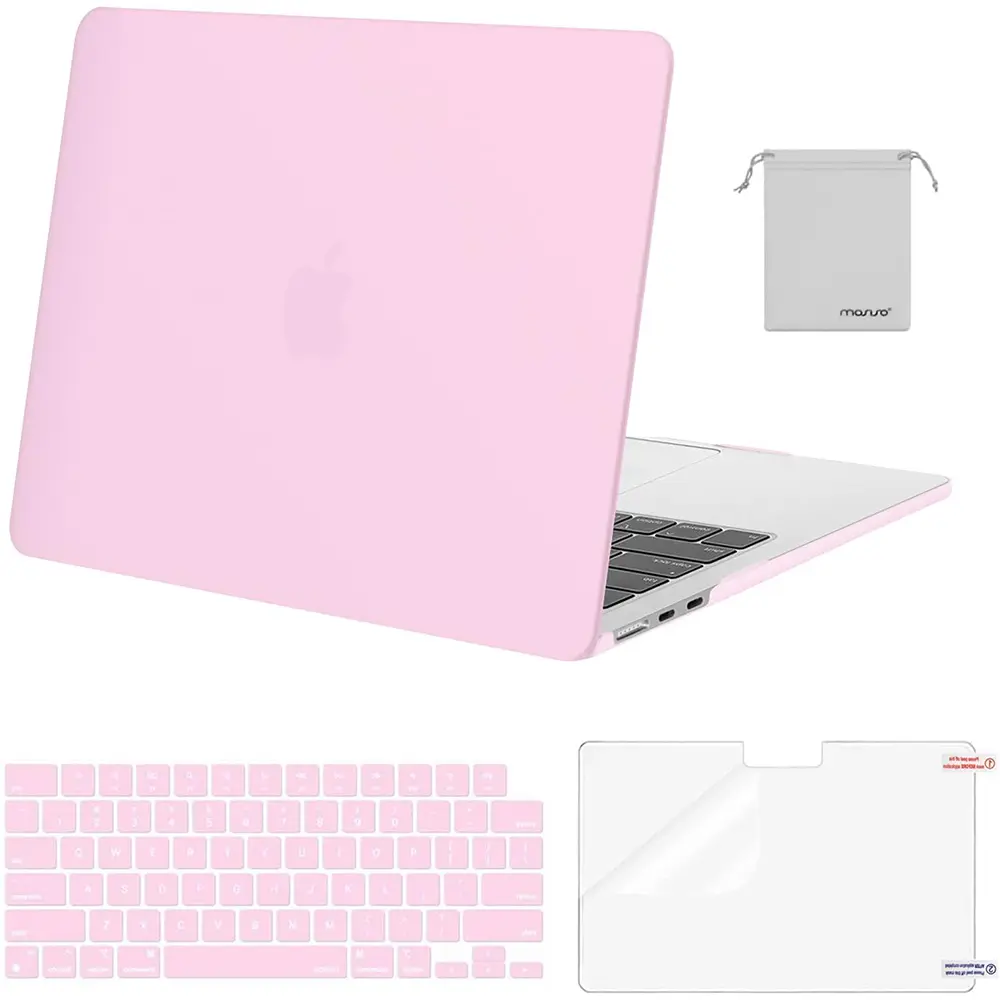 MOSISO 4-in-1 Full Protection Lightweight Dustproof Plastic Set for MacBook Air 13/13.6 inch (Models: M5 2026, M4 2025, M3/M2 2024-2022, A3449, A3240, A3113, A2681) - Hard Shell, Keyboard Cover, Screen Protector, Pouch for School, Office