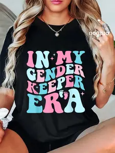 100% Cotton In My Gender Keeper Era Cute Gender Reveal Baby Announcement T-Shirt