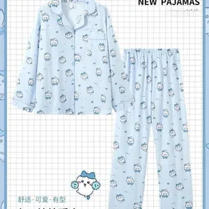 Chiikawa Hachiware Cartoon Usagi Couple Lovely Anime Pajamas Spring and Autumn Models Autumn and Winter Boys Lounge Clothes New