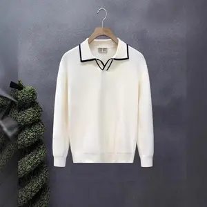 Lightly Mature Casual Polo Collar Sweater Men