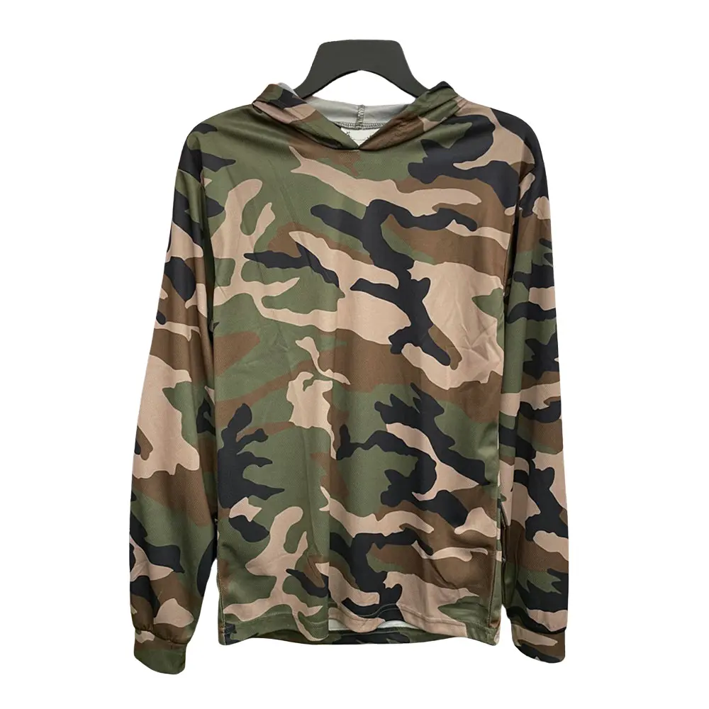 Men's Lightweight Camo Mesh Hoodie Performance Shirt UV Protection Quick Dry Fishing Hunting Shirts