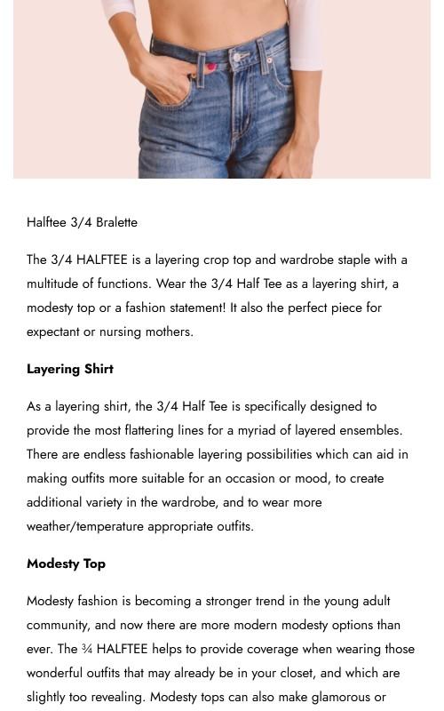 Classic 3/4 Sleeve Halftee