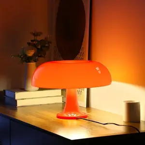 Vintage Mushroom Bedside Lamp for Bedroom Nightstand, 3 Lighting Colors and Brightness Levels, Retro Style Table Light, Nightlight