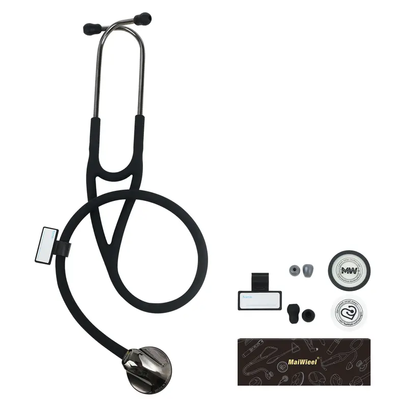 MaiWieel Professional Single-Head Cardiology Stethoscope for Adults - Stainless Steel-Alloy Chestpiece, Gentle Soft Silicone Tubing, Soft Ear Tips, Durable Tube for Busy Shifts, Easy to Clean Tube, Classic Colors, Distinct Sound Tool for Nurses (A9)