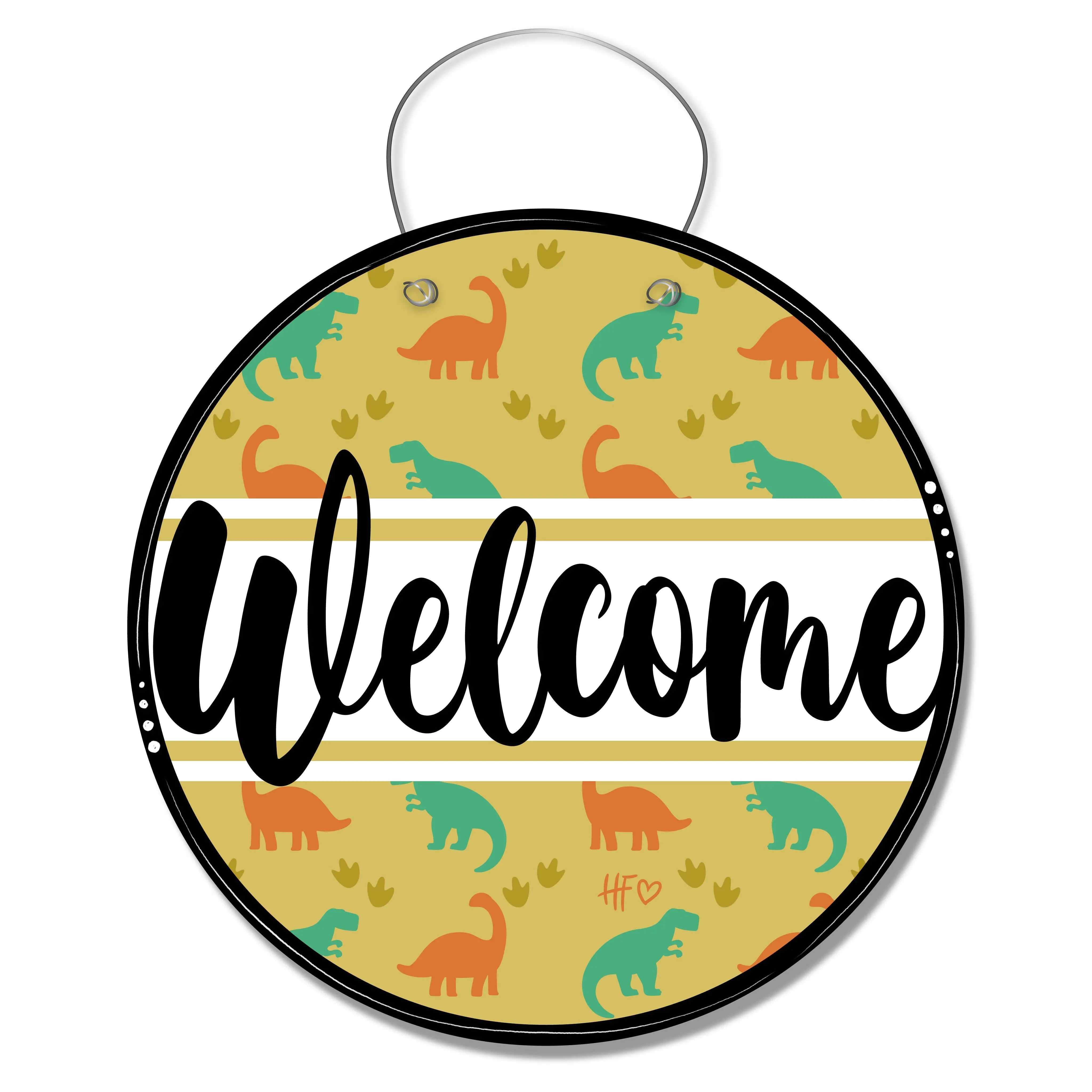 Dinosaur Sunshine Welcome Board Door Hanger, Festive Home Party Decoration