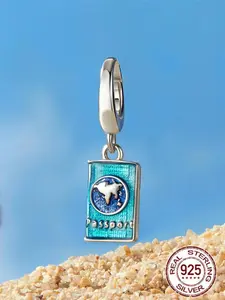 925 Sterling Silver Passport Charm Pendant, Fashionable Pendant for Women & Girls, Trendy All-match & Exquisite Jewelry for Birthday Gift