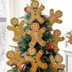 4/8/12pcs Large Gingerbread for Man Christmas Tree Ornaments,Cute Rustic Holiday Decor for Home,School &Office,Christmas Pendant
