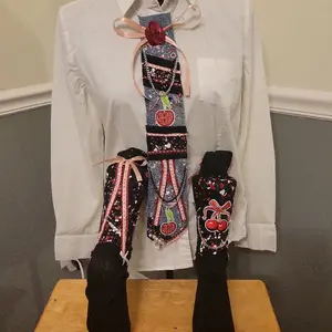 Valentines Junktie and Sock Combo - Denim and Black, Featuring Unique Design