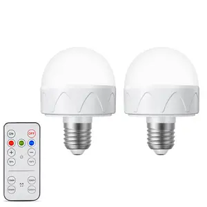 Rechargeable Light Bulbs for Non-Hardwired Fixtures, Battery Backup Bulb with Remote Timer, 3 Color Temp Options, Dimmable, Magnetic Base