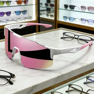 Oversized Wraparound Sports Sunglasses for Men & Women, UV400 Anti-Glare Windproof Shades with Colorful Lenses, Lightweight Comfort Eyewear for Cycling, Hiking, Running, Fishing & Outdoor Sports