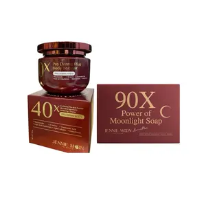 Jennie Moon Bundle:  40X Body Booster Gel-Cream + 90X Moonlight Facial Soap Bundle | Lightweight Hydrating Moisturizer with Niacinamide & Nourishing Botanical Facial Cleanser