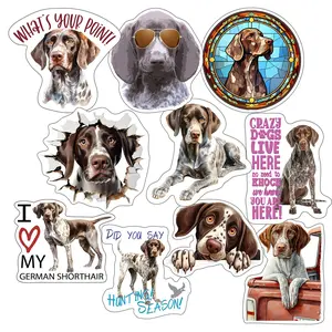German Shorthair Pointer Stickers, Ten Vinyl Stickers Supporting GSP, Great German Shorthair Gift, Decorative Stickers