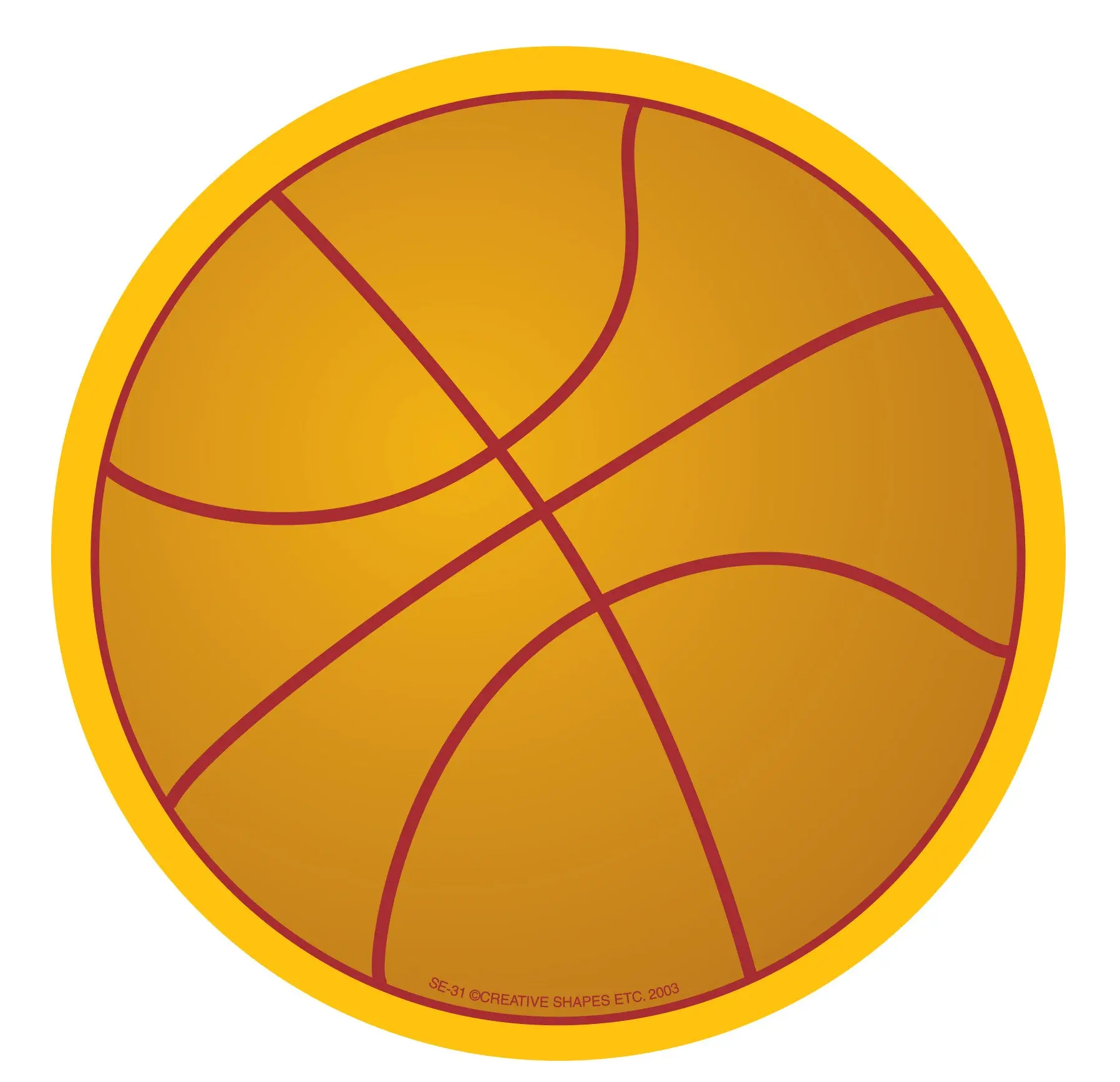 SHAPES ETC. Large Notepad - Basketball