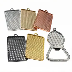 5pcs 38x25mm Inner Size Double Sided Rectangle Pendant Cabochons Blank Base Setting Bezel Tray DIY Necklace Jewelry Accessories