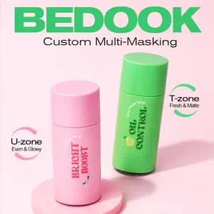 BEDOOK Clay Mask Stick, 2-Piece Set 2 x 20g | Dual T-Zone & U-Zone Care, Gentle for Sensitive Skin, Oil Control, Blackhead Remover, Deep Pore Cleansing, Skin Brightening, Mess-Free Non-Drying Detox Mask for Smooth Skin