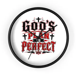 God’s Plan Is Perfect Wall Clock — Christian Inspirational Religious Decor