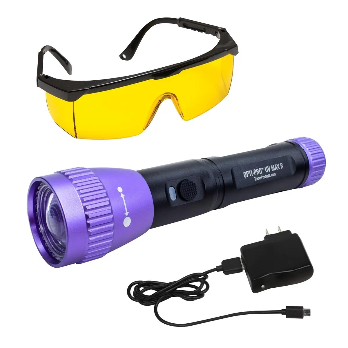 212 MAIN Tracer Products Spectronics TPOPUVMR USB Rechargeable Flashlight - Cordless Use, Lithium Ion Power, Violet Beam LED Light for Opti-Pro UV Maxr