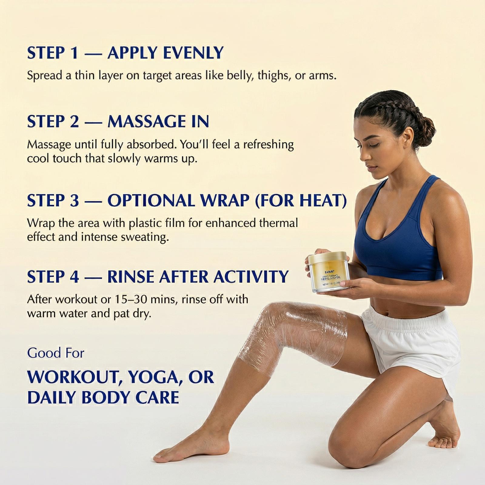 Cooling and Warming Firming Gold Gel 200g- Skin Tightening Cream for Body, Nano Gold & Hyaluronic Acid, Skin Gel for Belly Thigh Butt Arms, Smoothing & Moisturizing