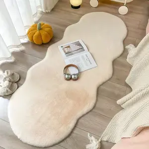 Solid Color Non-slip Floor Mat, Modern Soft Plush Area Rug, Decorative Floor Carpet for Home Living Room Bedroom