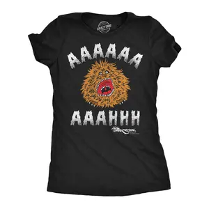 Womens Aaaahhh Fizzgig Funny T Shirt - Jim Henson's Dark Crystal Movie Tee for Ladies - Retro Tshirt with Vintage Design Funny Womens T Shirts Cute Vintage Fashion Casual Ladies T-Shirt Gift Funny Movie Top Black -