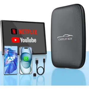 2026 New Wireless CarPlay Adapter Support Netflix/YouTube/TF, 5-in-1 Android Auto & Carplay Adapter with USB-A and USB-C Cables,Convert Wired to Wireless Apple Dongle, Video Box Car Play for iOS 10+,cars accessories