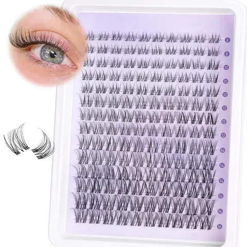 132 Pcs False Eyelashes Set, 8-16 Mm Mixed Length, Longer Looking Lashes, Fluffy Volume Eyelashes, Fluffy Natural Look, D Curl, Waterproof Glue Included, Perfect for Festival, Makeup Eyelashes Extension, DIY Eyelash Extensions, Cosmetic Curly Lashes