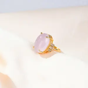 Copper Alloy Synthetic Cubic Zirconia Pink Ring-7037