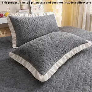 Thickened milk fleece pillowcases, lace pillowcases, warm pillow core covers for autumn and winter, single-person pillow leather with fleece, Bedding Accessories