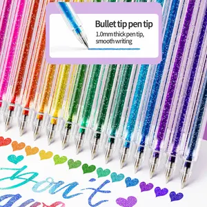 Flash Gel Pens Set, Smooth Writing Pens, Highlight Drawing Diary Student Creative Neutral Pens, DIY Fluorescent Pen Set, 8/12/18/24/36/48 Colors