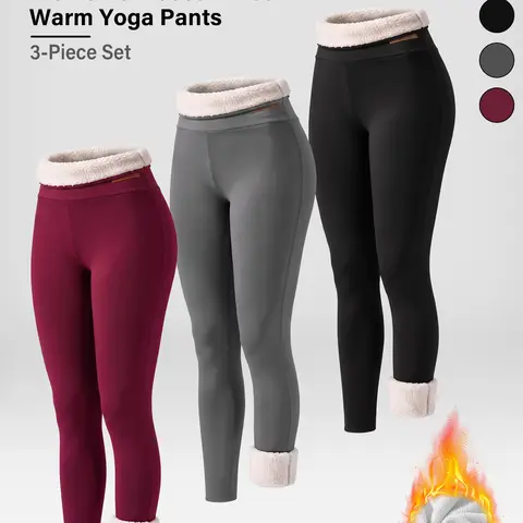 Women's Chic Basic Elegant Preppy Casual Athletic Thermal Pants - Plain, High-Waist, Stretchy, Slim-Fit Sherpa Fleece-Lined Full-Length Warm Clothing for Sports & Outdoor Jogging, Back to School,outdoorfun