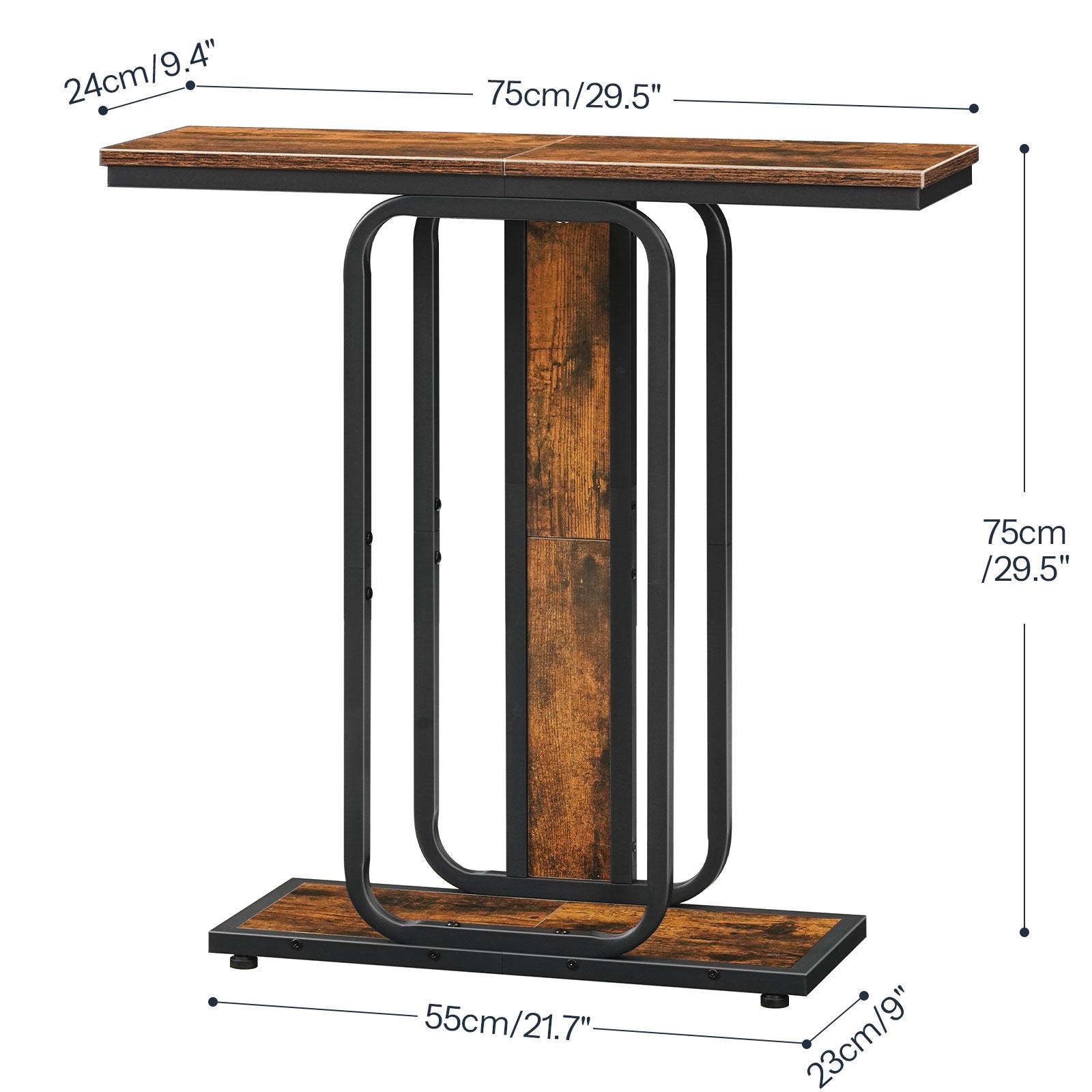 HOOBRO Narrow Console Table, 29.5" Small Entryway Table, 2-Tier Modern Couch Table Behind Sofa, for Living Room, Hallway, Foyer, Bedroom
