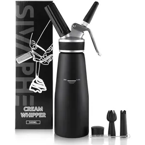 Professional Whipped Cream Dispenser  Grade Canister, Heavy Duty Cream Whipper Homemade , Portable Whipped Nitro Coffee Maker Black(Chargers Not Included)