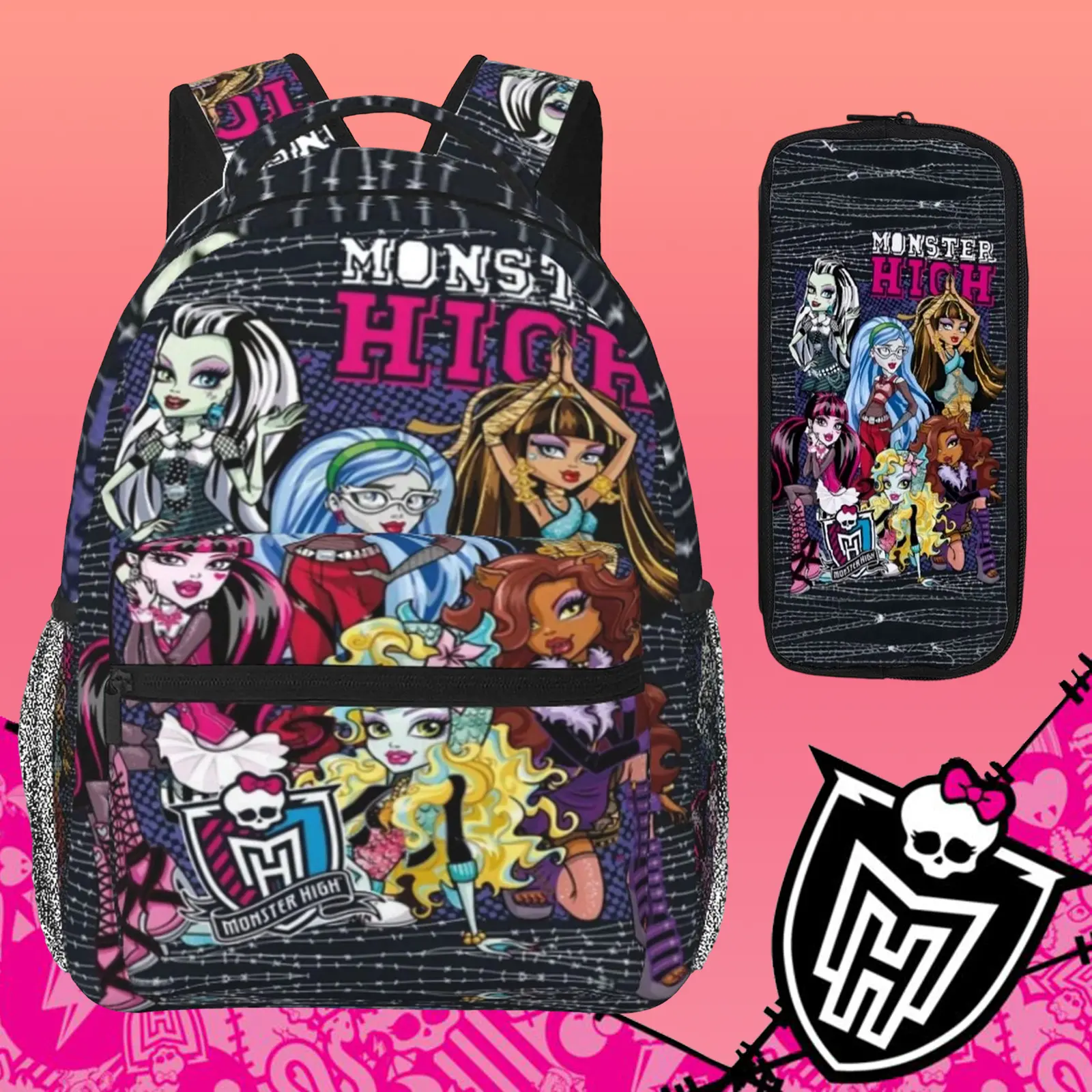 Monster high Backpack Monster high dolls Lightweight Bagpack Monster high doll Travel School Bag with Multiple Pockets For Work And Travel And Multiple Uses