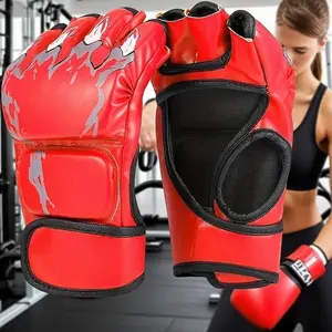 Half-Finger Boxing Gloves, Professional Training Gloves for Taekwondo, Mma, Thick Durable Wear-Resistant, Practical Training Gloves, Ufc Gloves